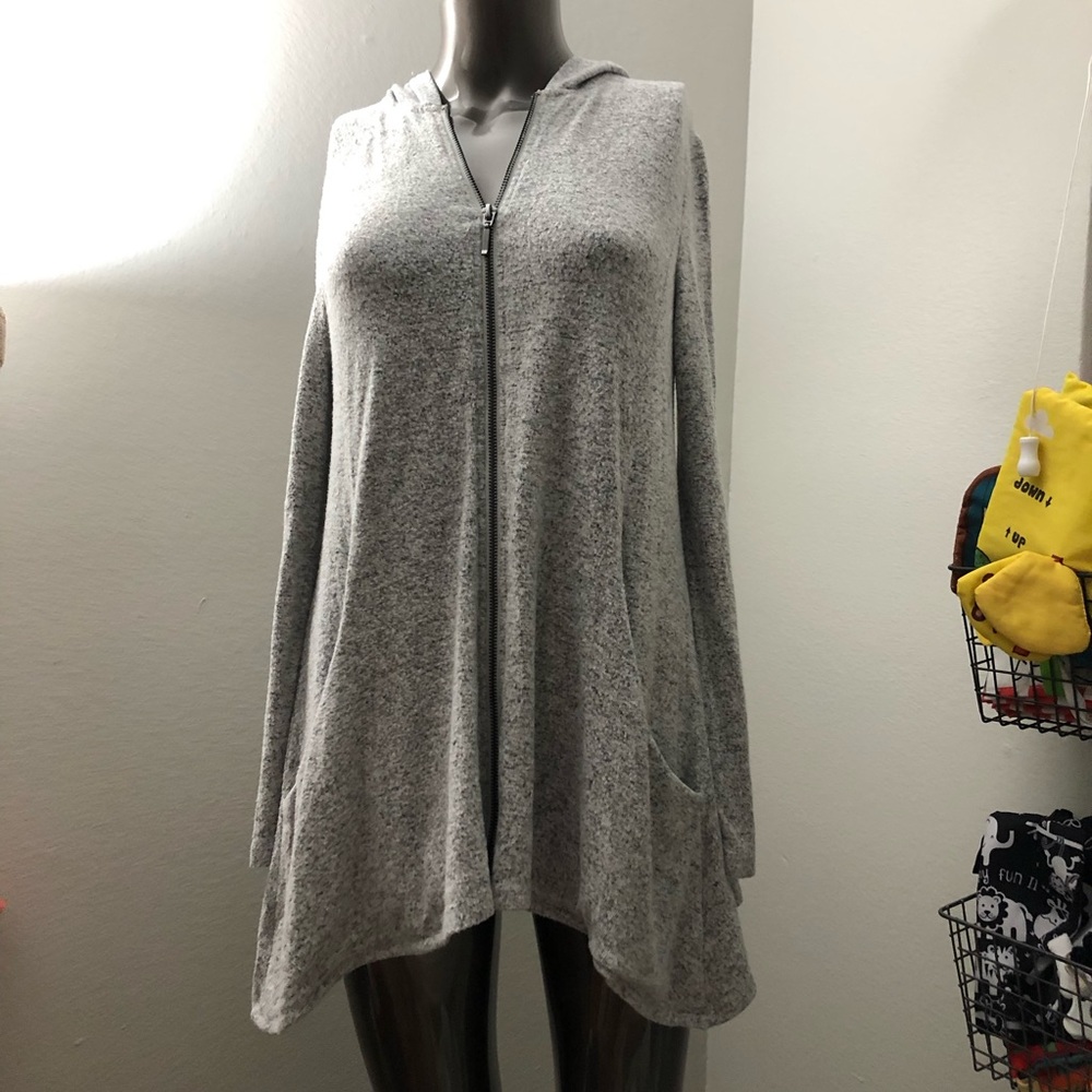 Gray zip up hoodie